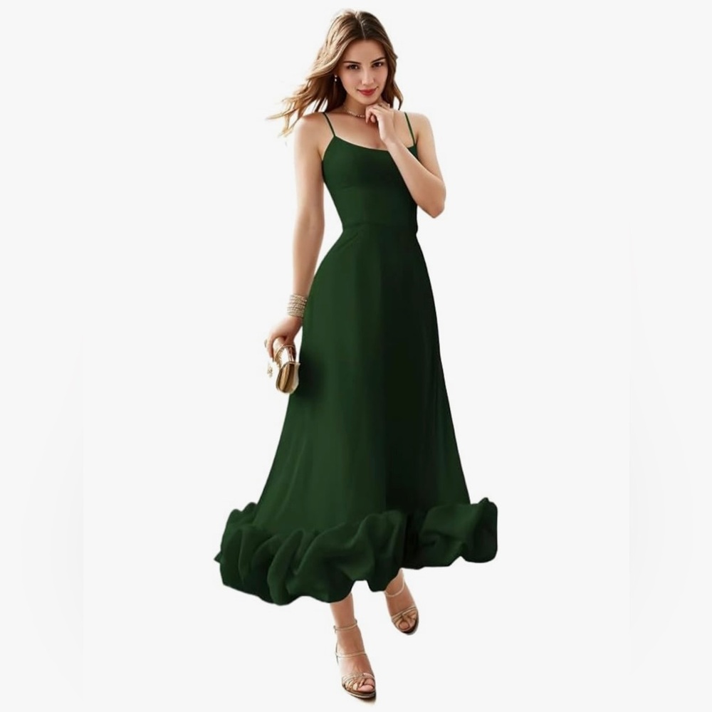Source Unknown Dark Green Maxi Dress